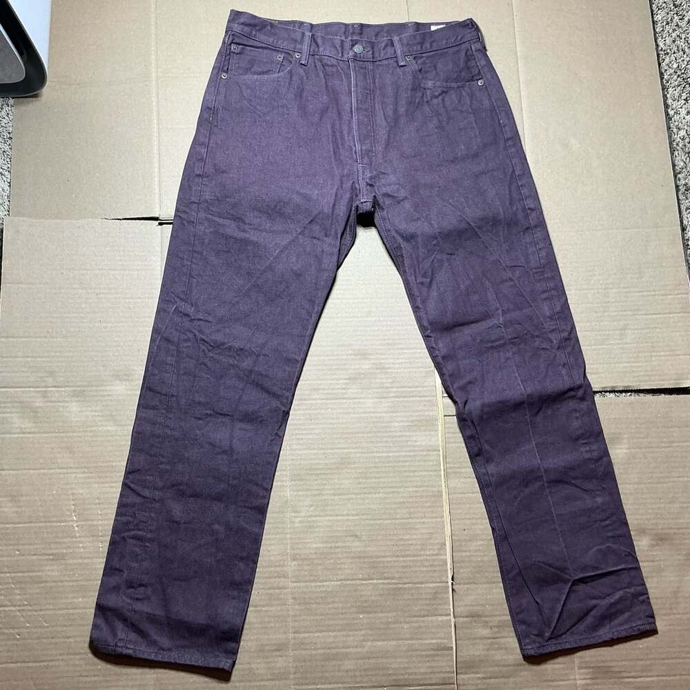 Levis 501 Button Fly Jeans Straight Leg Color Berry CONE DENIM 36X32 ACTUAL